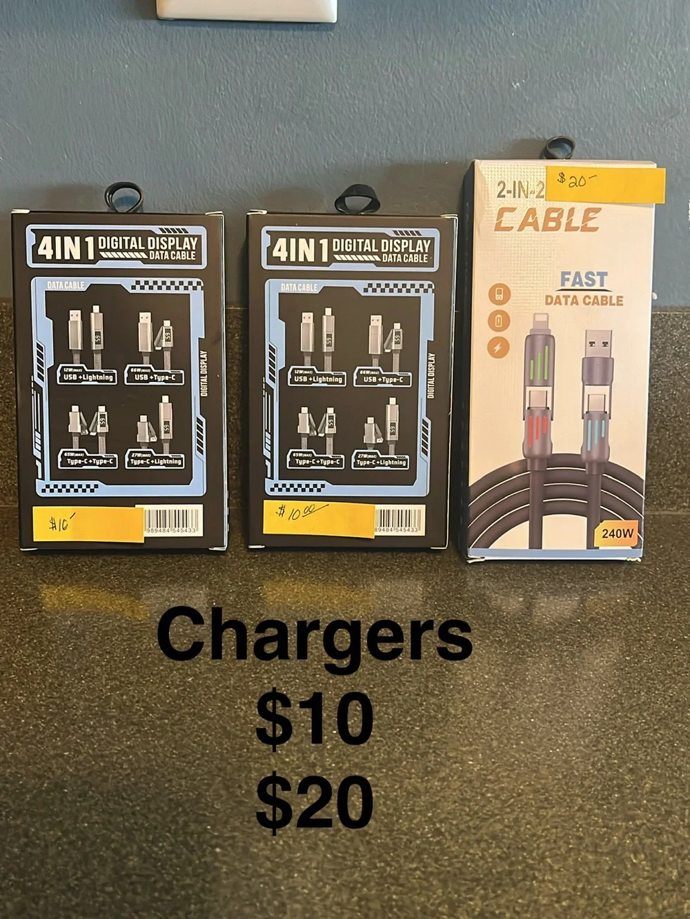 4-in-1 Fast Data Charging Cable - Black